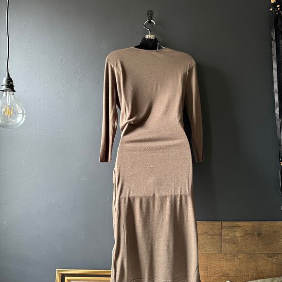 AllSaints Adria Midi Dress in Wren Brown NEW Size Medium - Picture 6 of 12